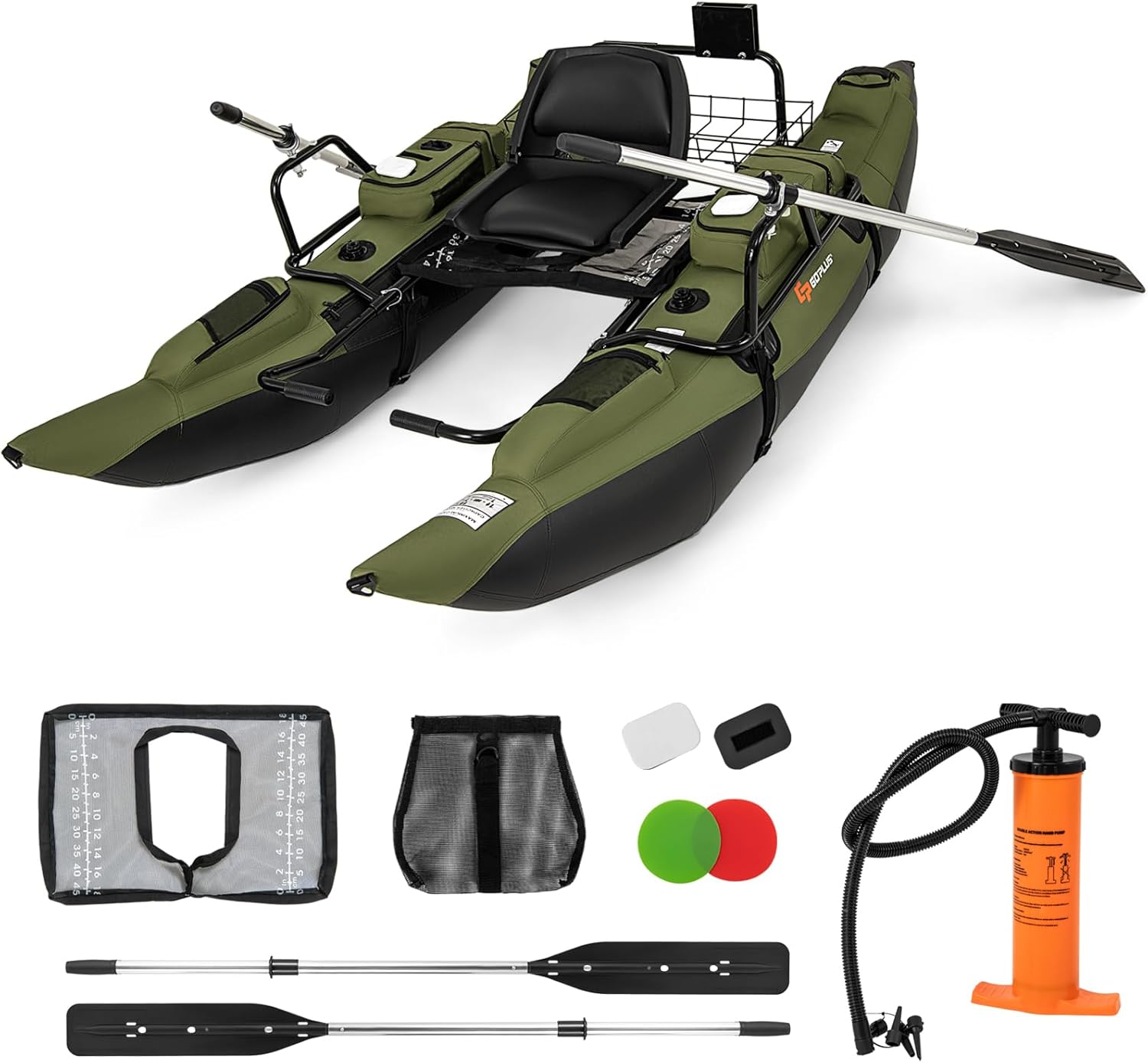Fishing Boat Paddle - Adult Inflatable Belly Boat with Foldable