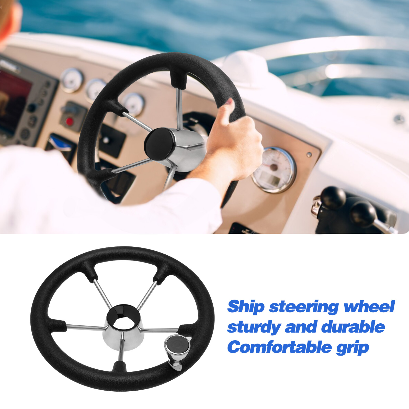 13.5’’ 5-Spoke Stainless Steel - đánh giá và giá Fishing Boat Steering Wheel