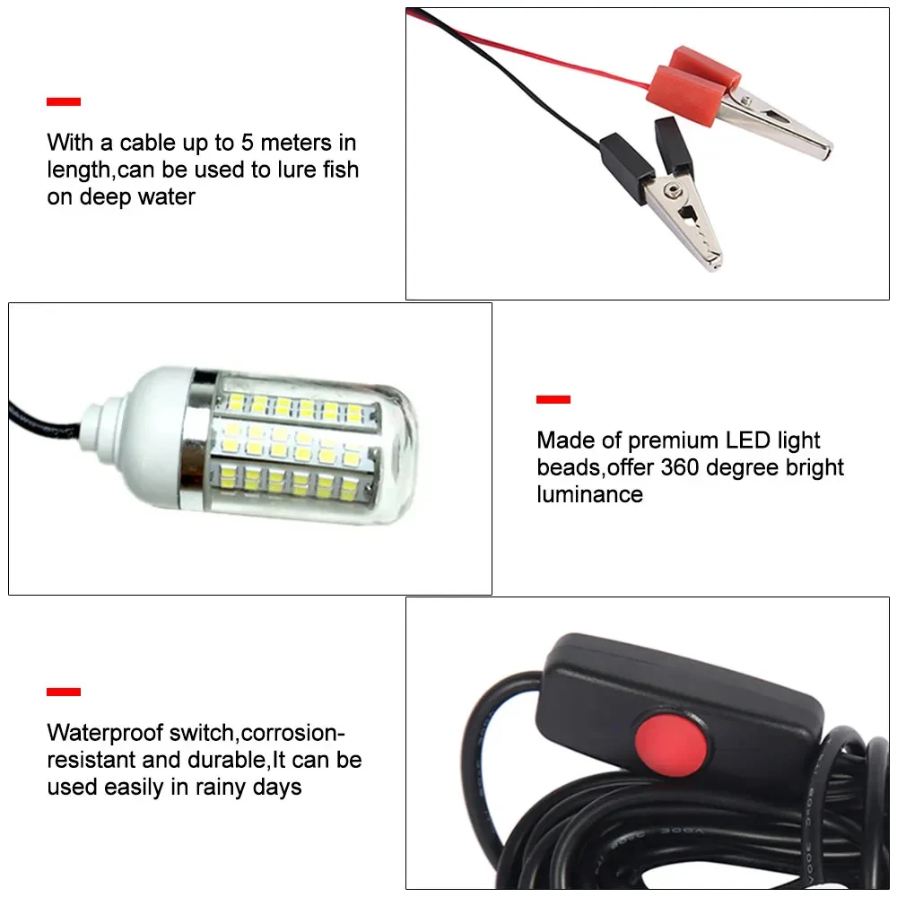 12V Underwater Lamp 15W 108 LE - đánh giá và giá Fishing Boat Depth Finder