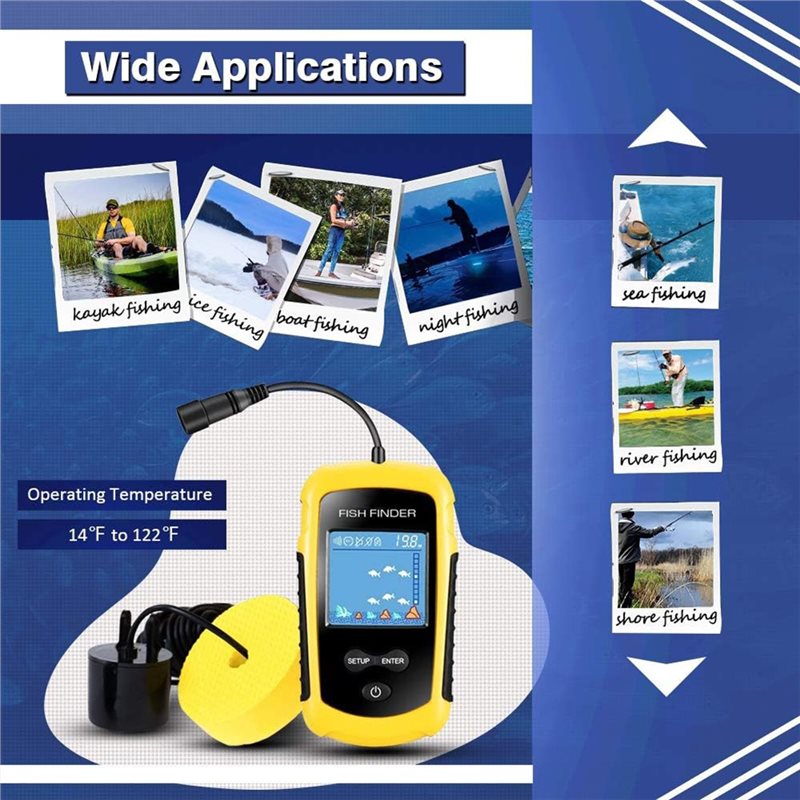 ABUE-Kayak Portable Fish Depth - đánh giá và giá Fishing Boat Depth Finder
