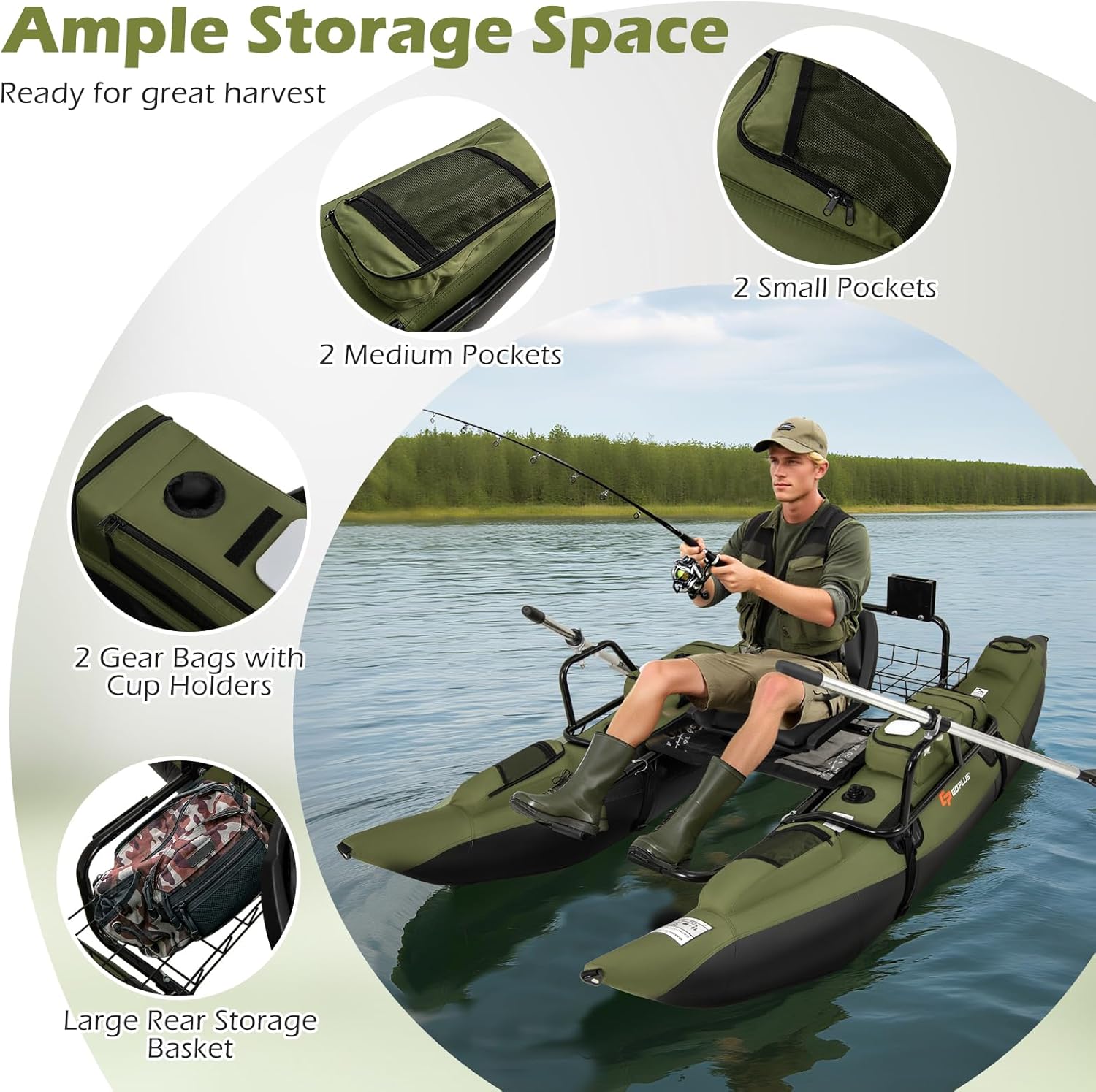 Adult Inflatable Belly Boat wi - đánh giá và giá Fishing Boat Paddle