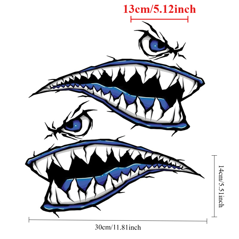 2PCS Shark Teeth Mouth Boat St - đánh giá và giá Fishing Boat Trailer